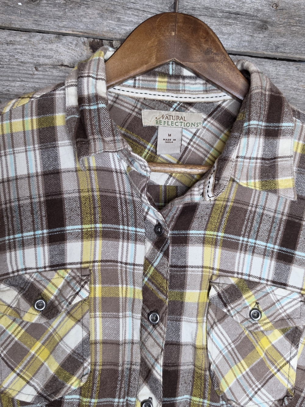 Natural Reflections Brown Plaid Flannel